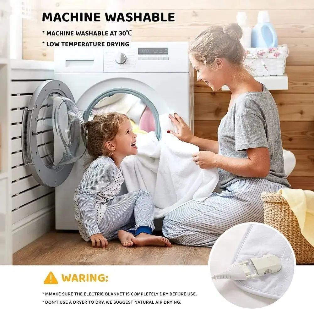 Heated Underblanket 150x80cm Electric Blanket with 10 Temperature Levels Washable 3H Timer - Honesty Sales