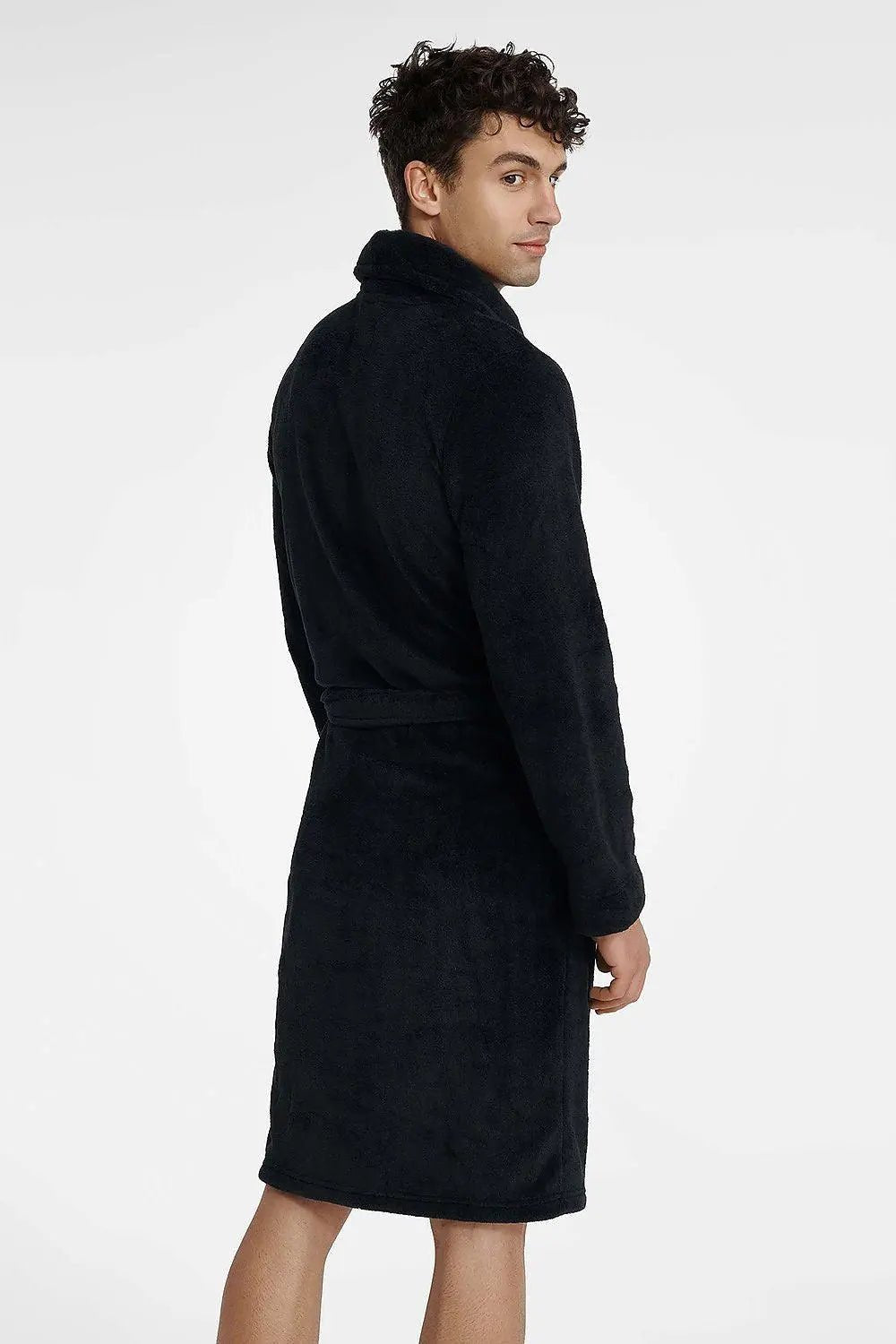 Henderson black men's bathrobe - Honesty Sales