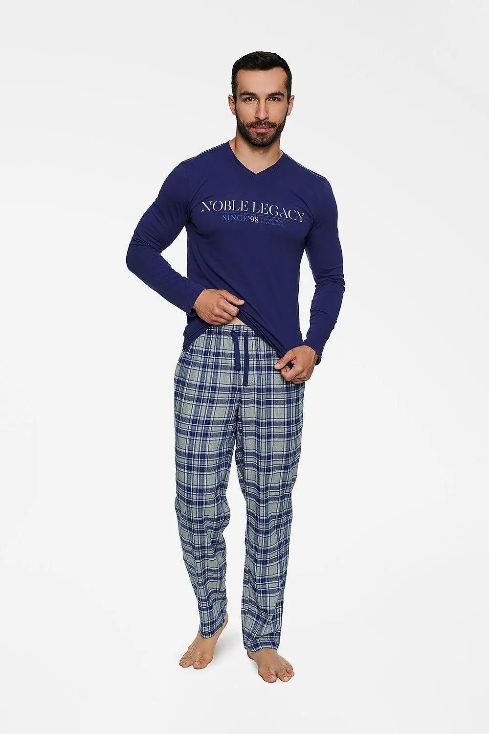 Henderson long-sleeve blouse and long pants men's pajamas - Honesty Sales