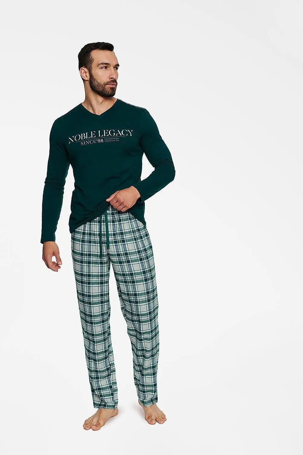 Henderson long-sleeve blouse and long pants men's pajamas - Honesty Sales