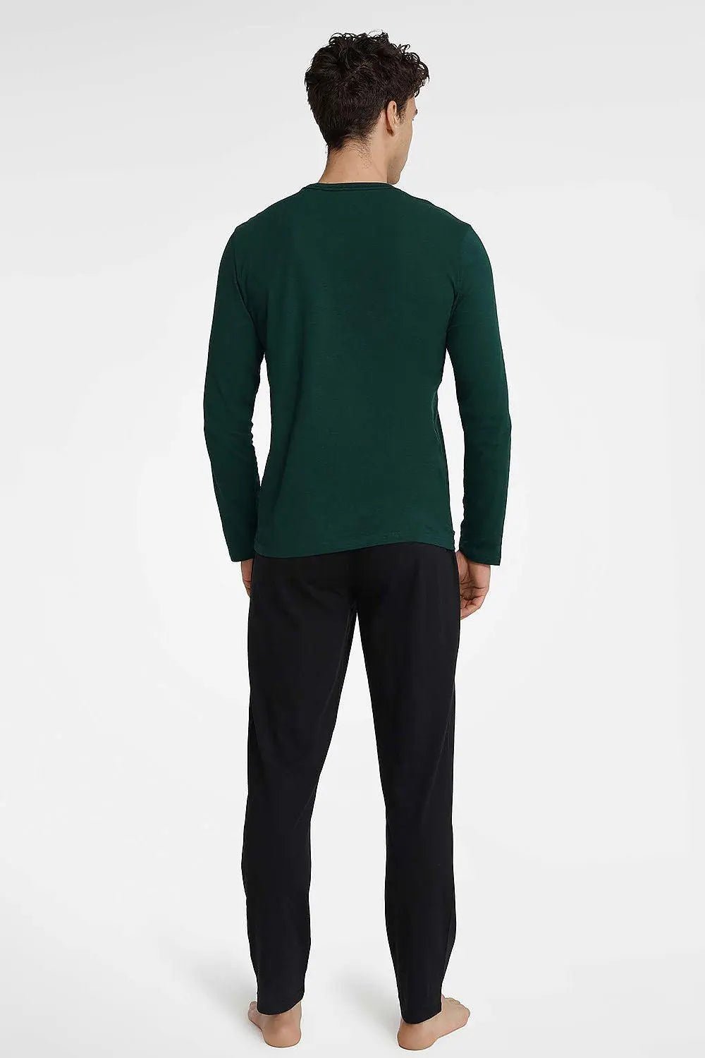 Henderson long sleeves and half-round neckline men's pajamas - Honesty Sales