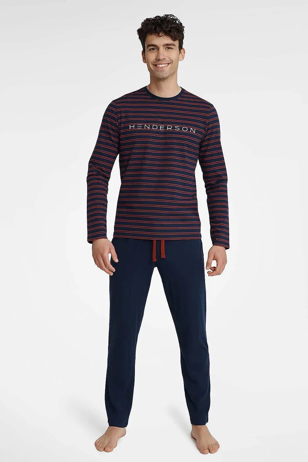 Henderson long sleeves and half-round neckline t-shirt and pants Men's pajamas - Honesty Sales