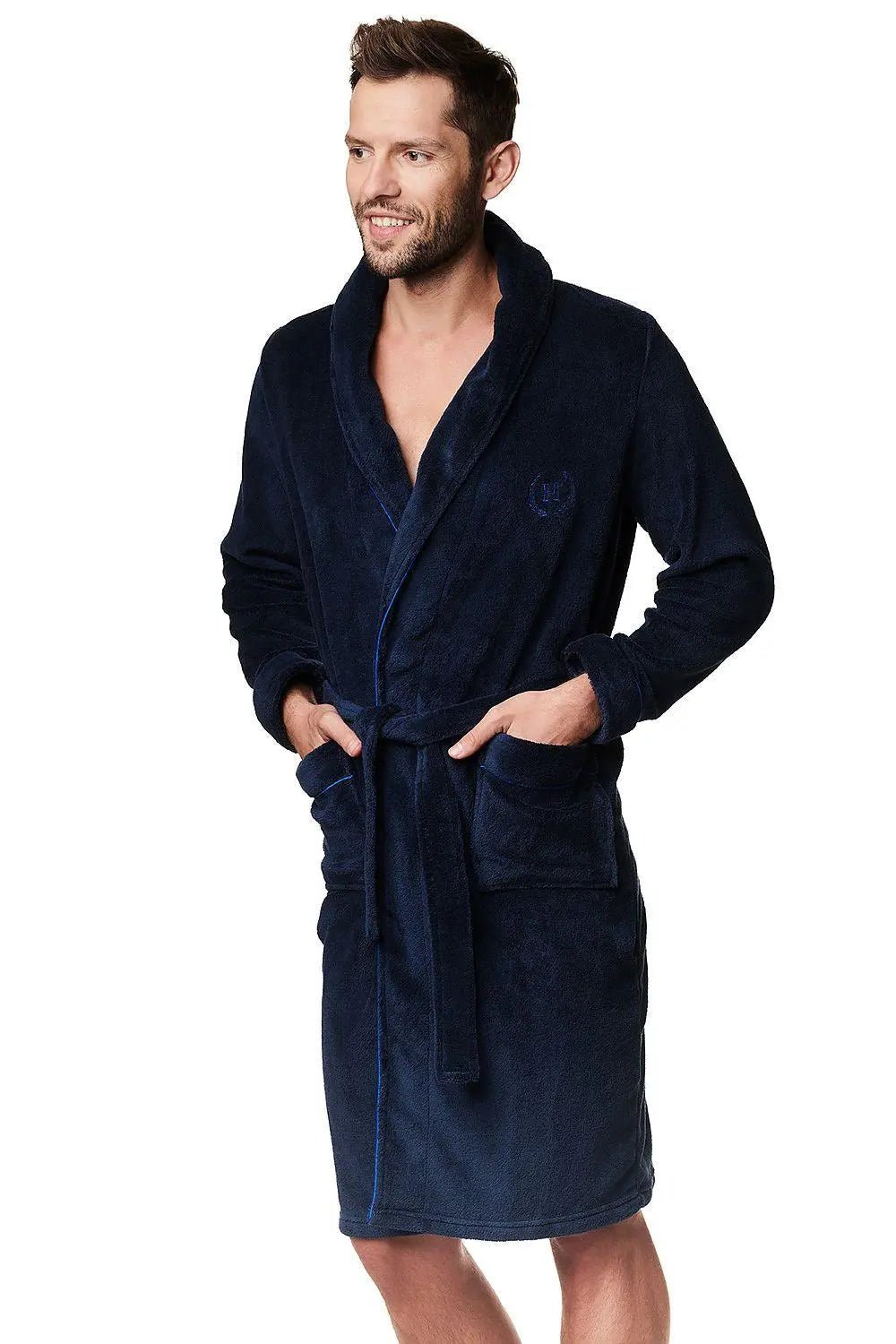 Henderson navy blue bathrobe - Honesty Sales
