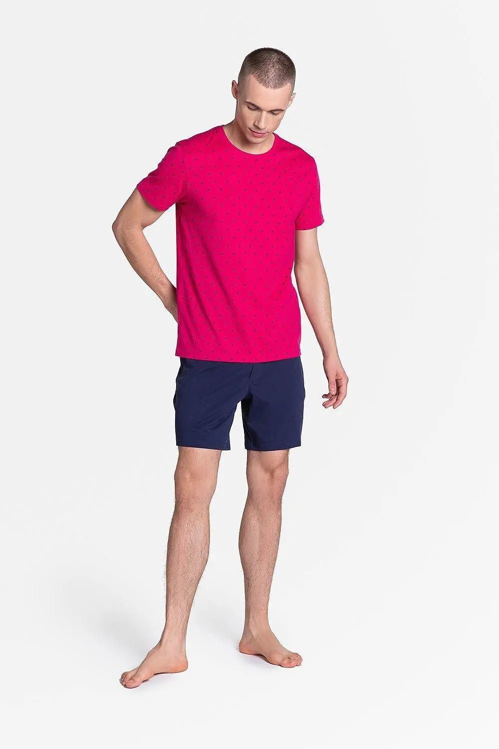 Henderson navy blue t-shirt men's pajamas - Honesty Sales