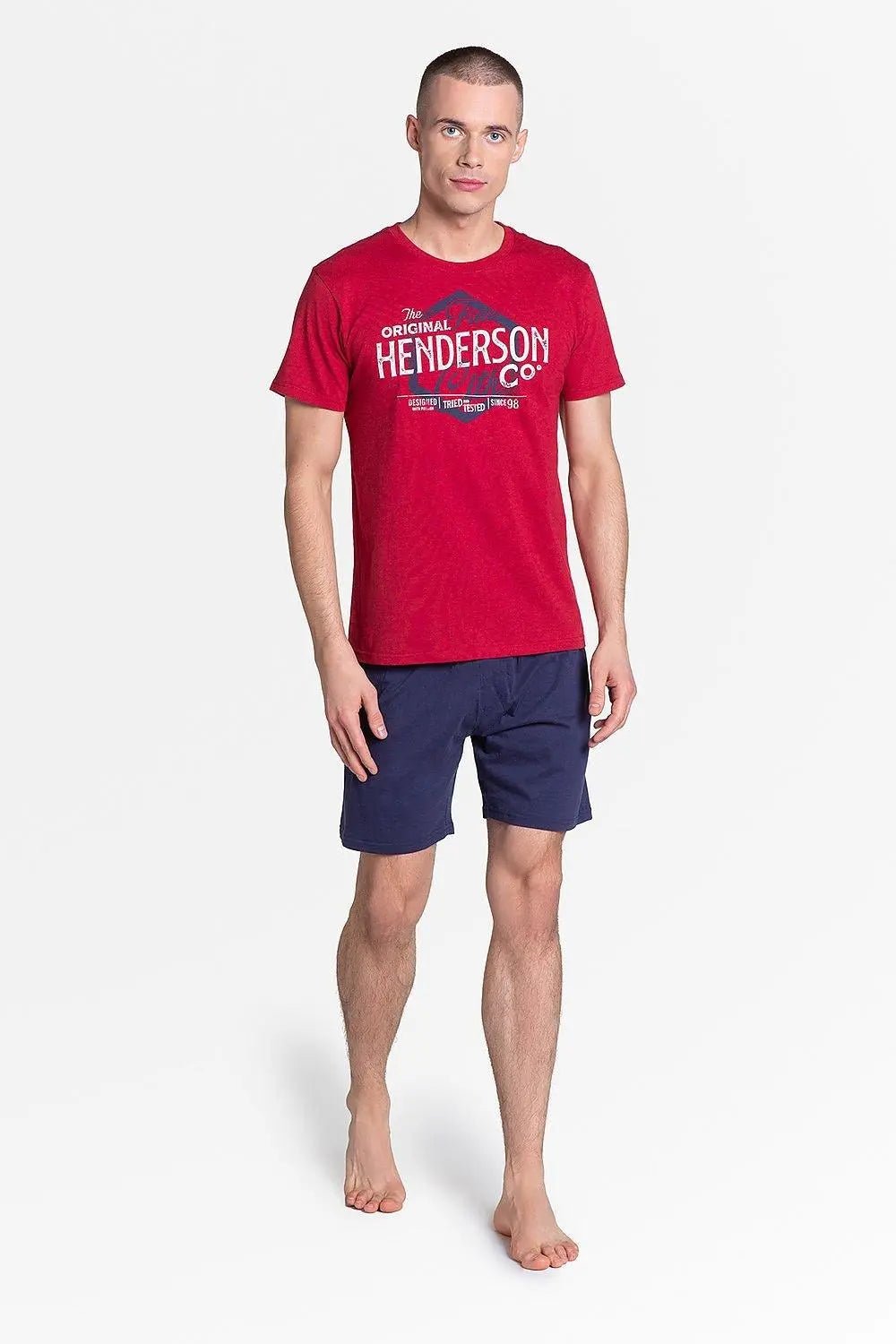 Henderson red-navy blue men's pajama - Honesty Sales