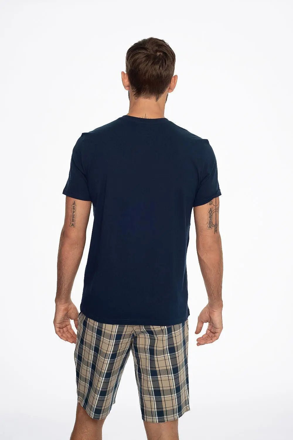 Henderson short-sleeved cotton shirt in solid color men's pajamas - Honesty Sales