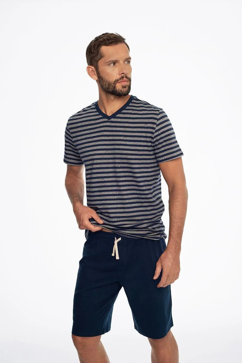 Henderson short-sleeved shirt with stripes Men's pajamas - Honesty Sales