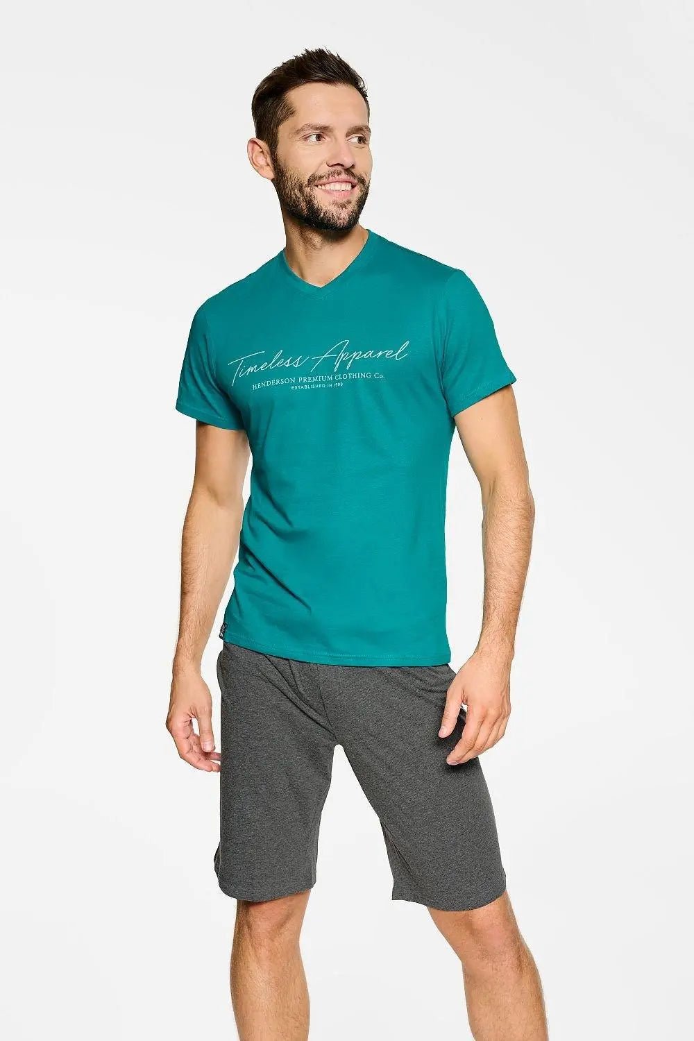Henderson sleeved shirt and loose-fitting shorts men's pyjamas - Honesty Sales