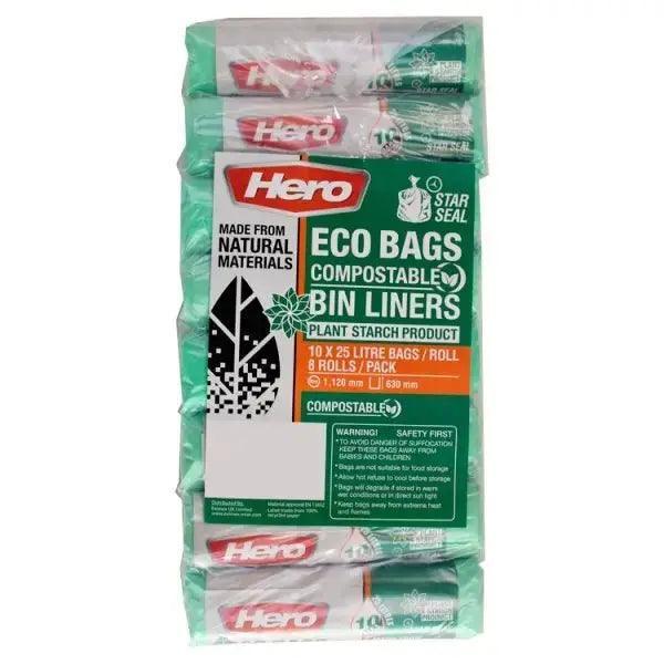 Hero Eco Bags Compostable Caddy Liners - 8 Rolls/Pack - Honesty Sales Main image