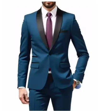 High Quality Men's Business Casual Suit For Wedding Groom Wear Prom Best Man Blazer Slim Fit 2 Pieces Size Jacket+Pant - Honesty Sales