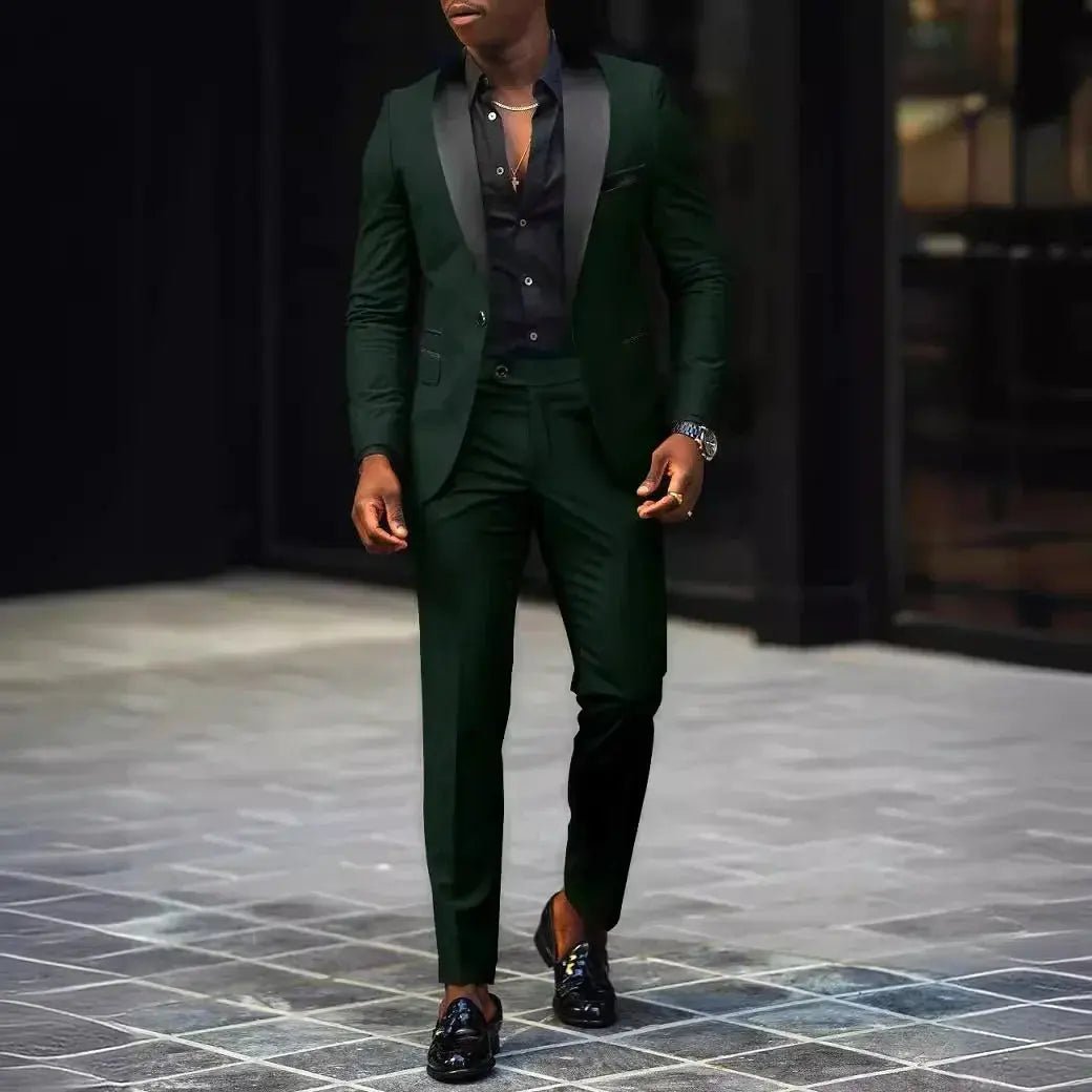 High Quality Men's Business Casual Suit For Wedding Groom Wear Prom Best Man Blazer Slim Fit 2 Pieces Size Jacket+Pant - Honesty Sales