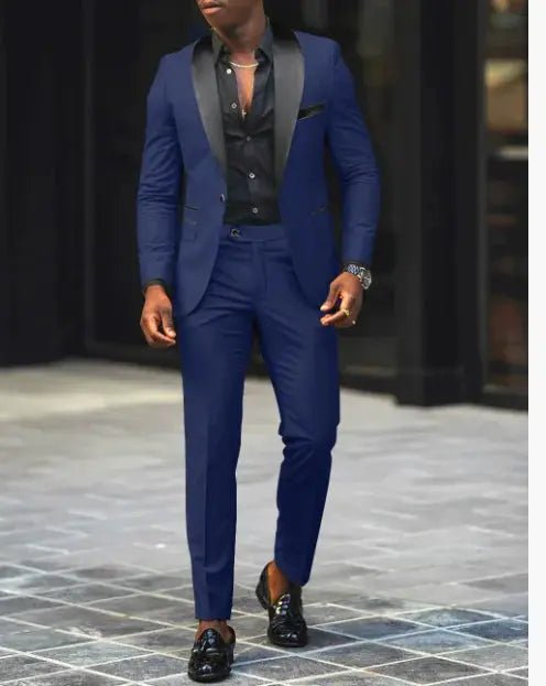 High Quality Men's Business Casual Suit For Wedding Groom Wear Prom Best Man Blazer Slim Fit 2 Pieces Size Jacket+Pant - Honesty Sales