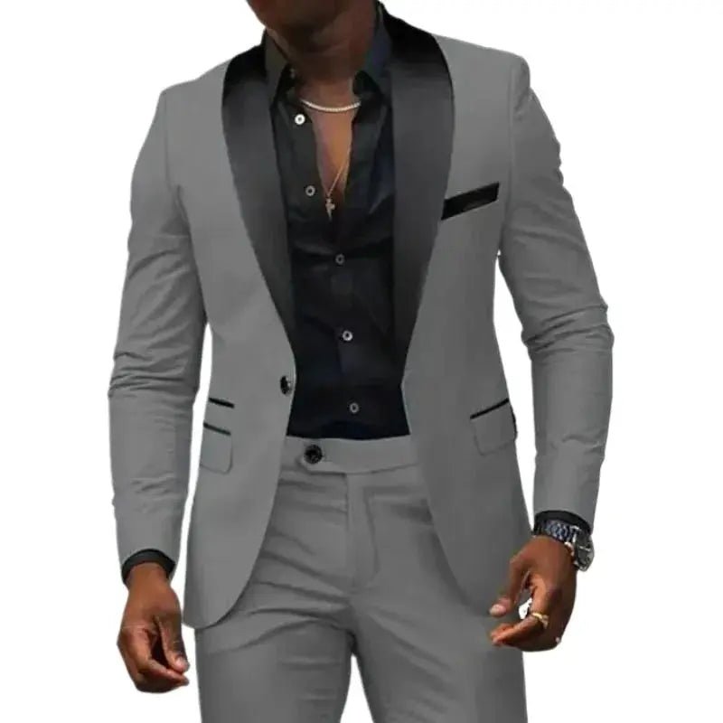 High Quality Men's Business Casual Suit For Wedding Groom Wear Prom Best Man Blazer Slim Fit 2 Pieces Size Jacket+Pant - Honesty Sales