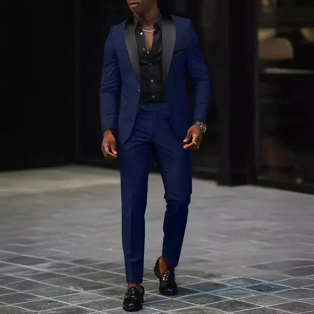 High Quality Men's Business Casual Suit For Wedding Groom Wear Prom Best Man Blazer Slim Fit 2 Pieces Size Jacket+Pant - Honesty Sales