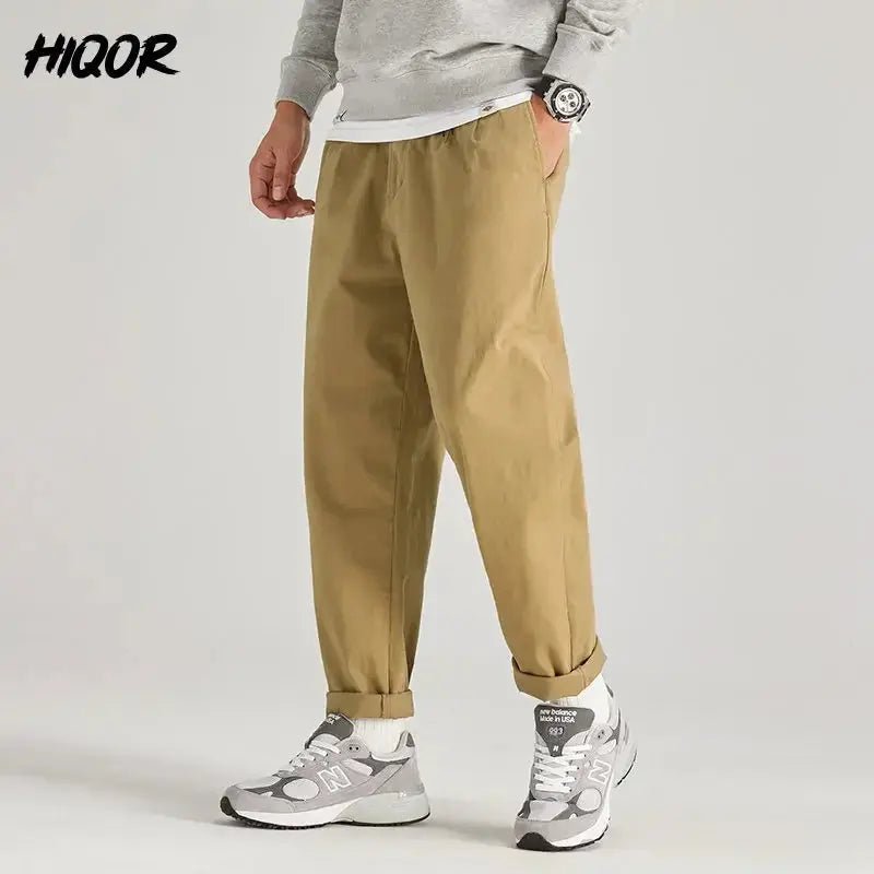 HIQOR Men’s Oversized Japanese Cargo Trousers – Black / Army Green - Honesty Sales