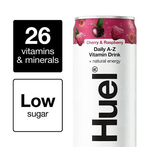 Huel Cherry & Raspberry Daily A-Z Vitamins 330ml (12 x 330ml) - Honesty Sales