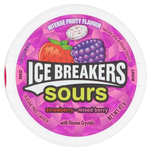 Ice Breakers Sours Strawberry Mixed Berry 42g (8 x 42g) - Honesty Sales