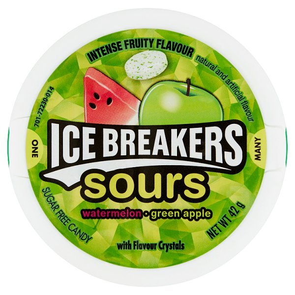 Ice Breakers Sours Watermelon Green Apple 42g (8 x 42g) - Honesty Sales