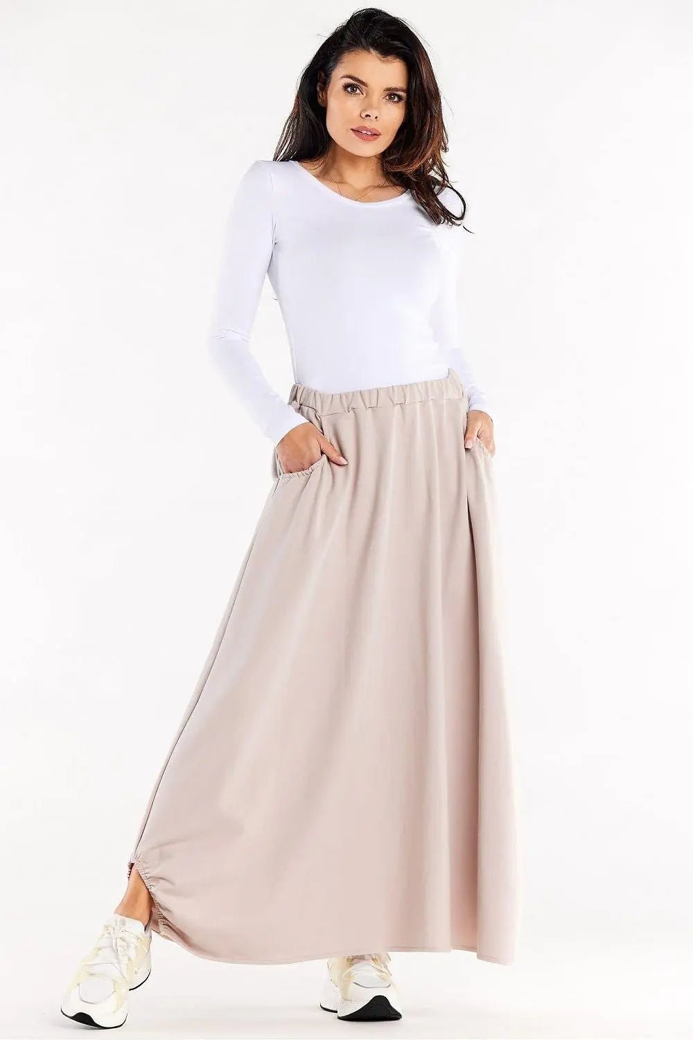 Infinite You elastic waist band long skirt - Honesty Sales