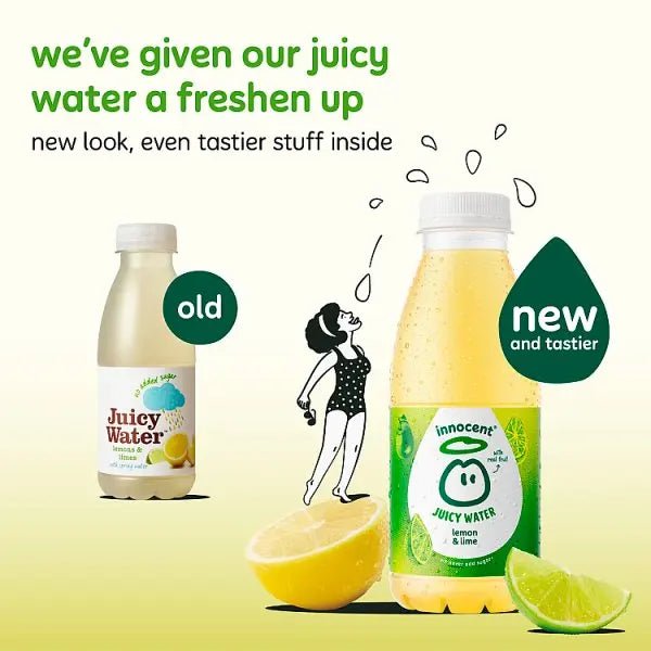 innocent Juicy Water Lemon & Lime 420ml (Case of 12) - Honesty Sales