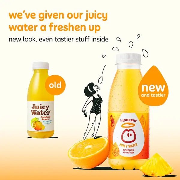innocent Juicy Water Pineapple & Orange 420ml (Case of 12) - Honesty Sales