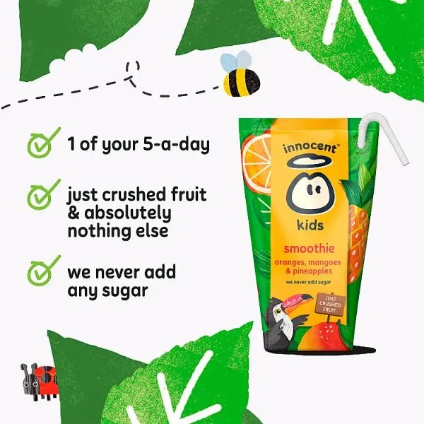innocent Kids Oranges, Mangoes & Pineapples Smoothies 4x150ml - Honesty Sales