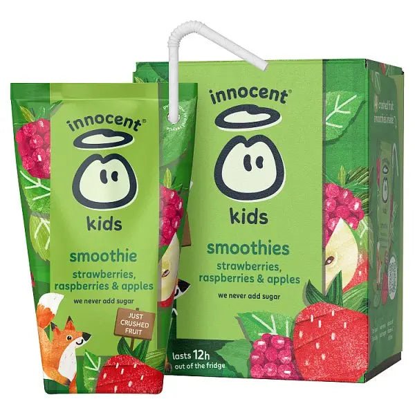 innocent Kids Smoothies Strawberries, Raspberries & Apples 150ml x 4 - Honesty Sales