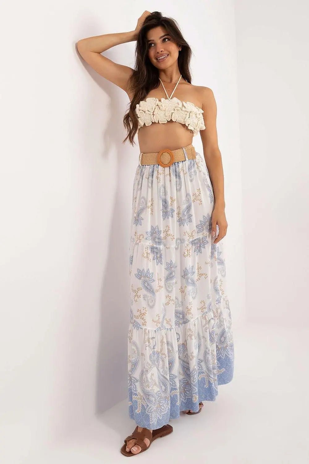 Italy Moda casual viscose long maxi skirt - Honesty Sales