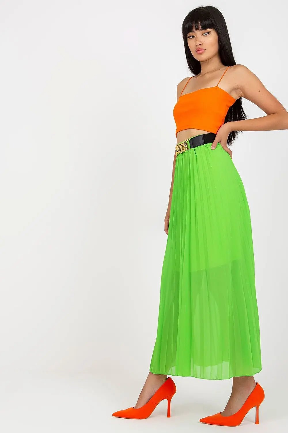Italy Moda comfortable elastic waistband long skirt - Honesty Sales