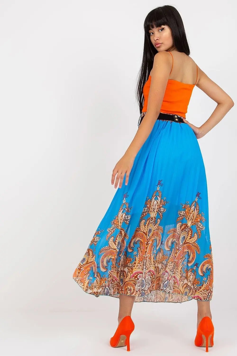 Italy Moda comfortable elastic waistband long skirt - Honesty Sales