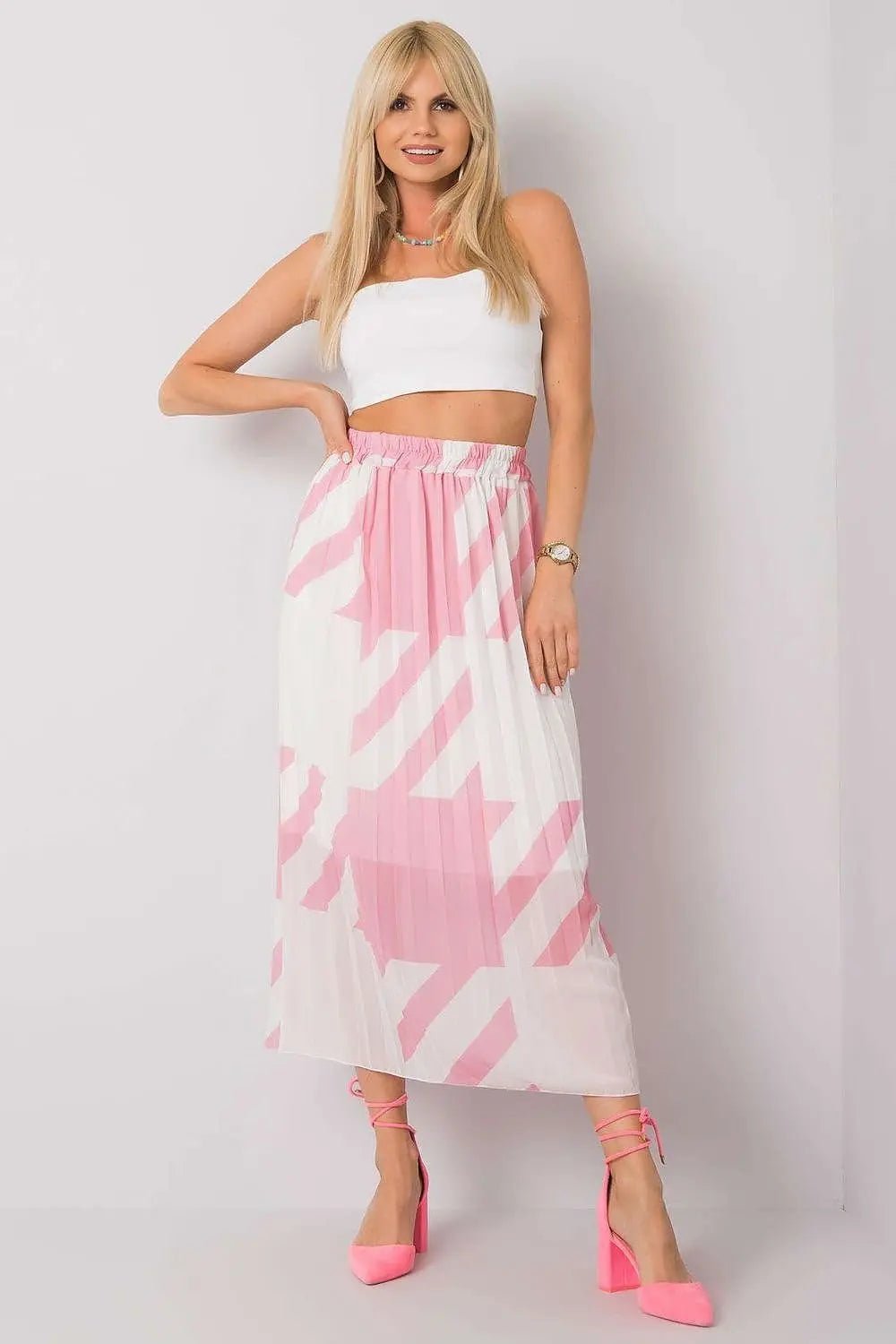 Italy Moda elastic waistband pleated skirt - Honesty Sales