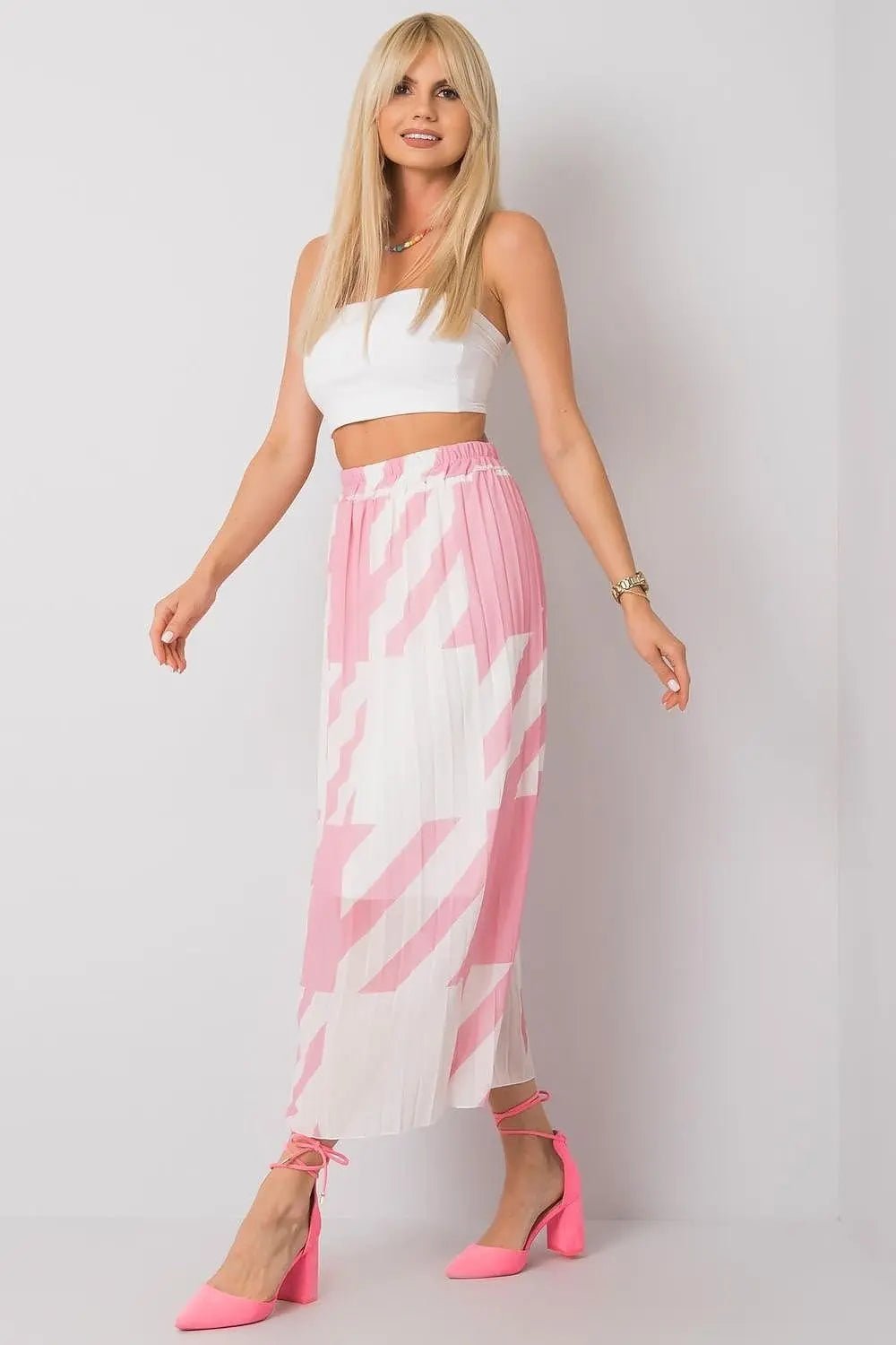 Italy Moda elastic waistband pleated skirt - Honesty Sales