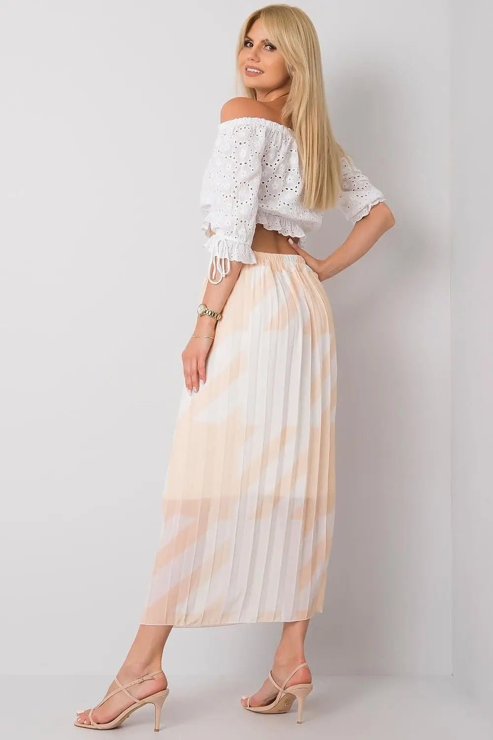 Italy Moda elastic waistband pleated skirt - Honesty Sales