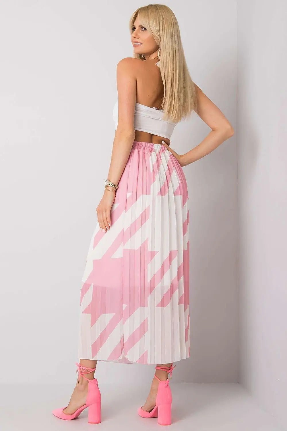 Italy Moda elastic waistband pleated skirt - Honesty Sales