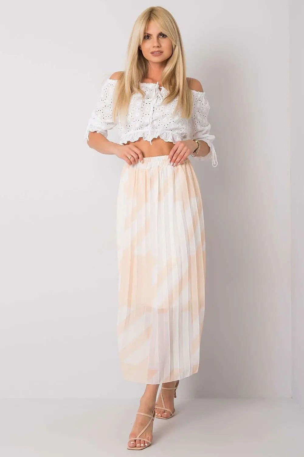 Italy Moda elastic waistband pleated skirt - Honesty Sales