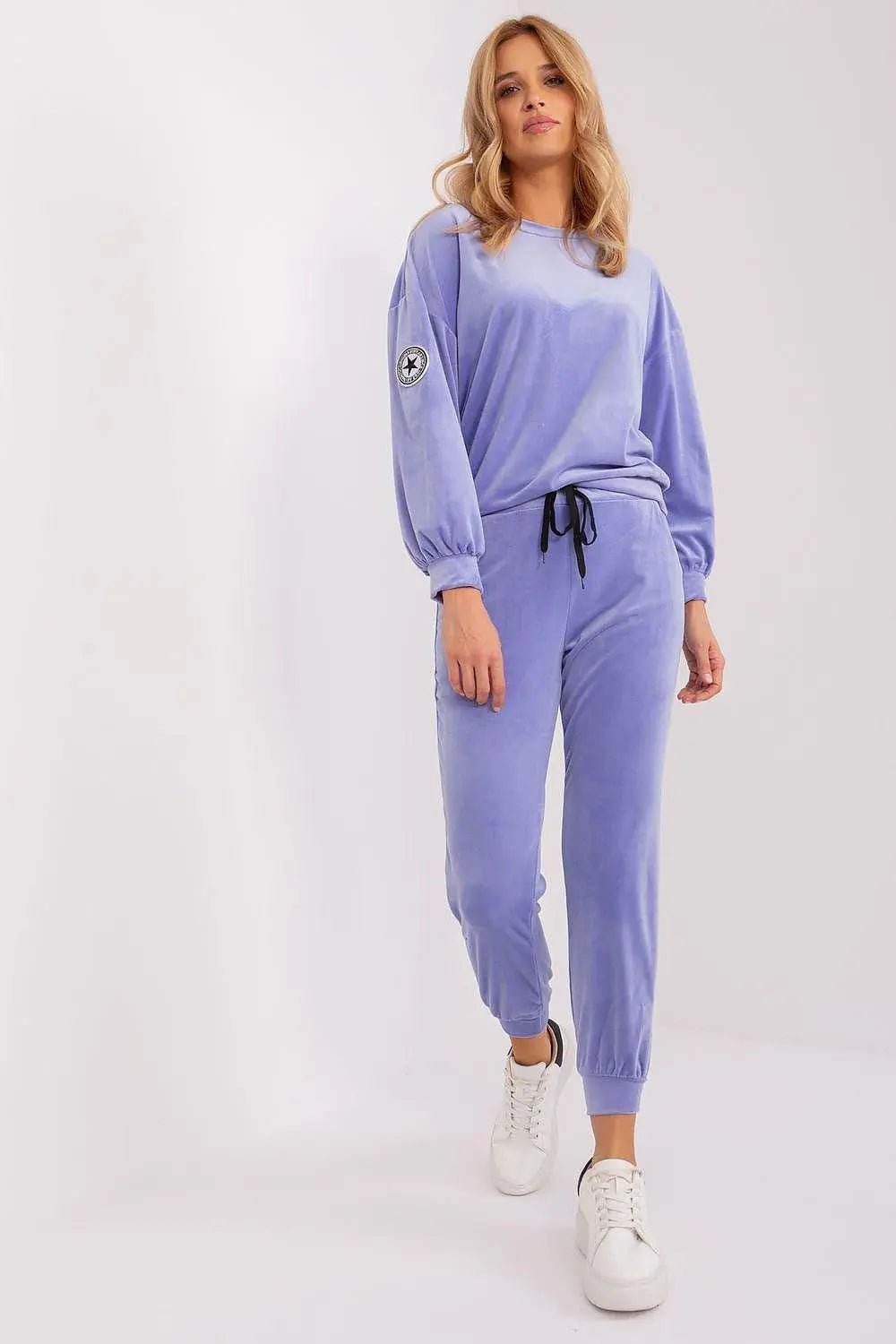 Italy Moda velour knit elegant and feminine sweatshirt - Honesty Sales