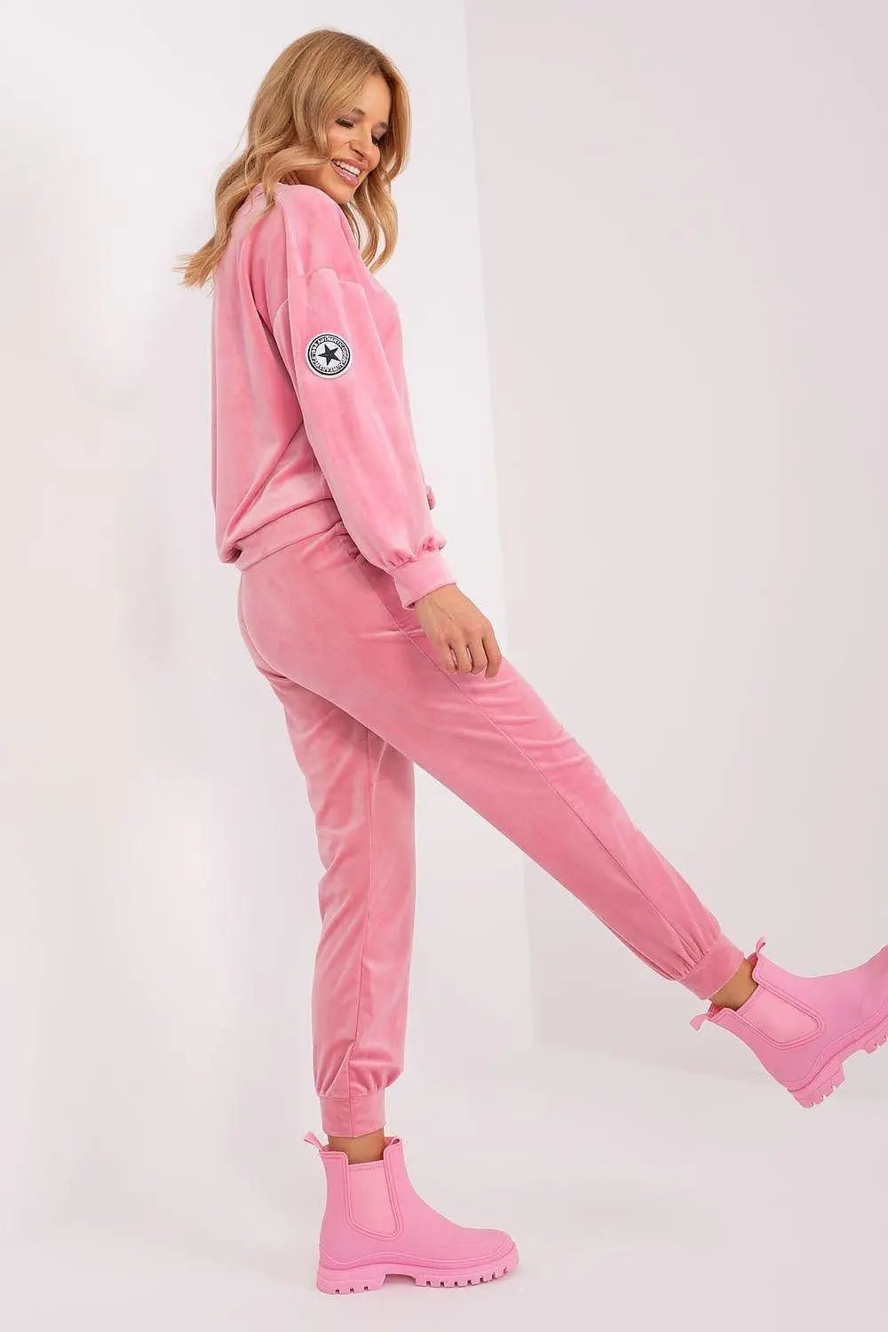 Italy Moda velour knit elegant and feminine sweatshirt - Honesty Sales