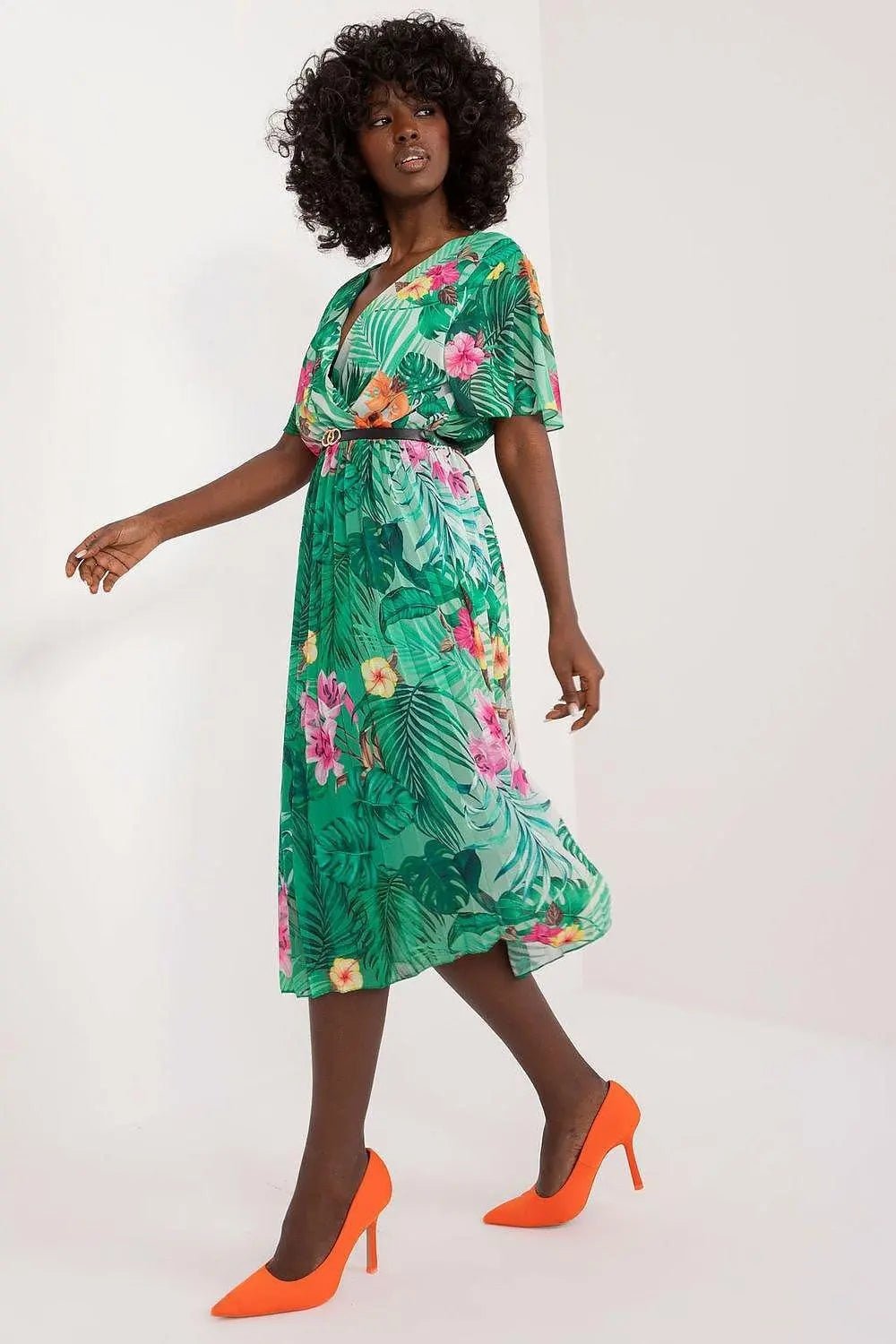 Italy Moda womens elegant polyester decorated lower part pleats daydress - Honesty Sales