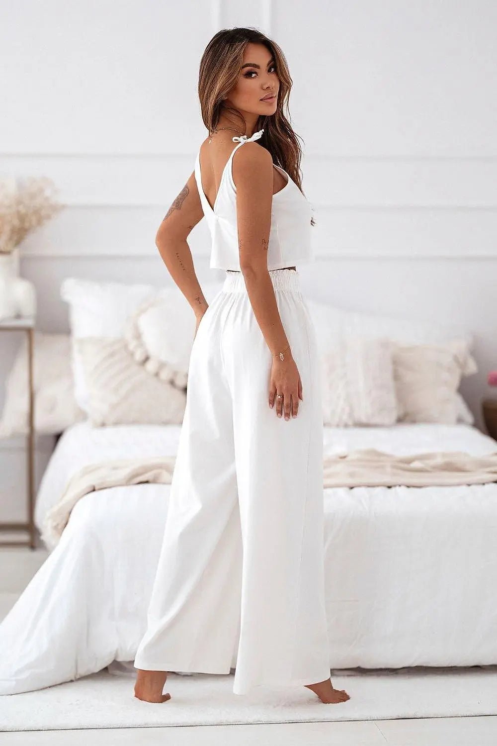 IVON natural cotton, soft shirt and long pants womens pajamas - Honesty Sales
