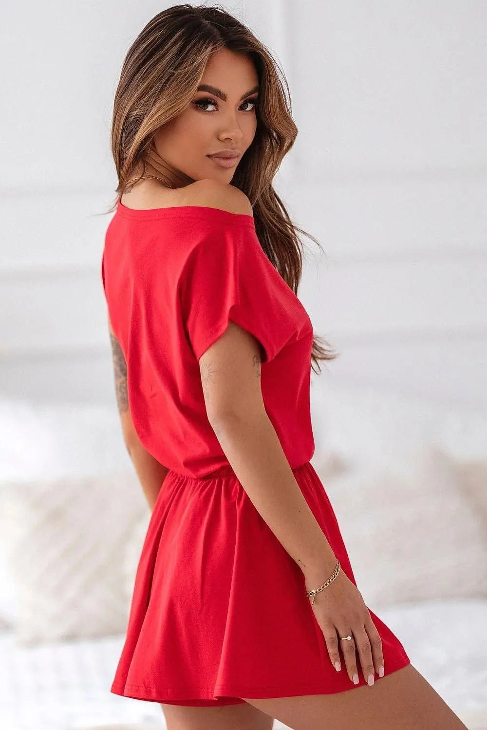 IVON t-shirt and flared shorts womens pajamas - Honesty Sales