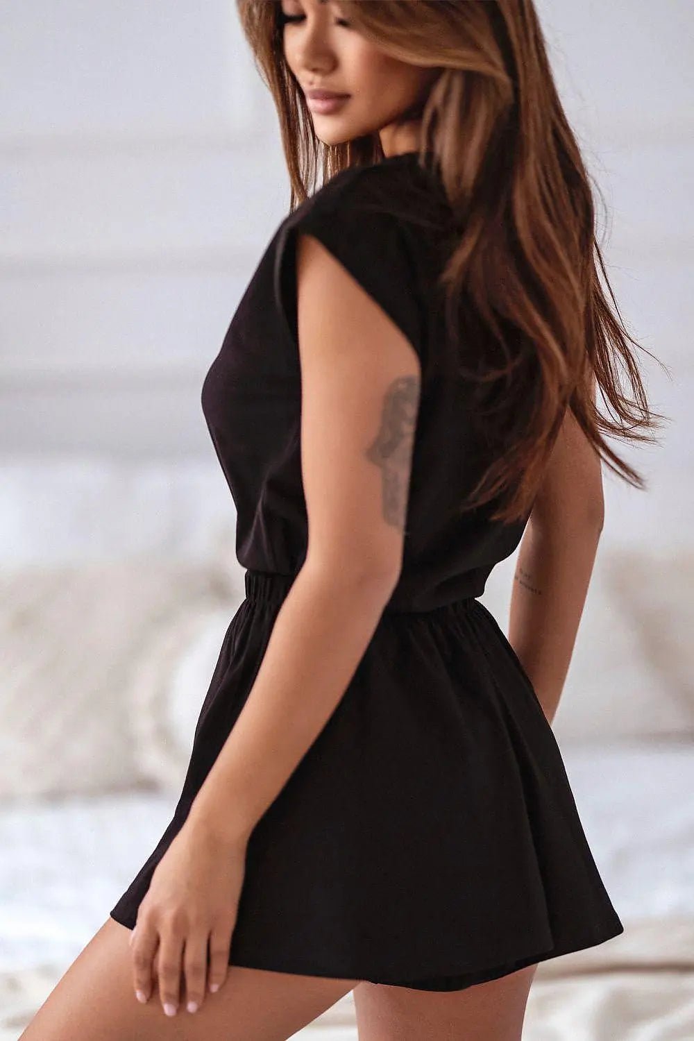IVON t-shirt and flared shorts womens pajamas - Honesty Sales