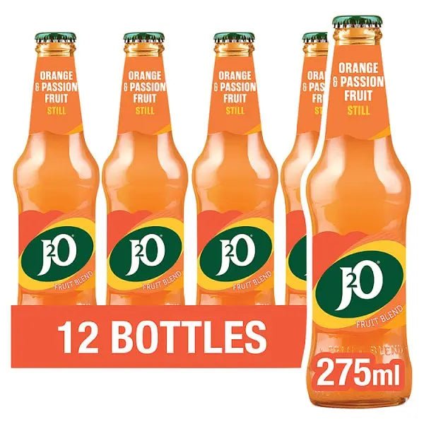 J2O Orange & Passion Fruit Bottle 275ml (Case of 12) - Honesty Sales