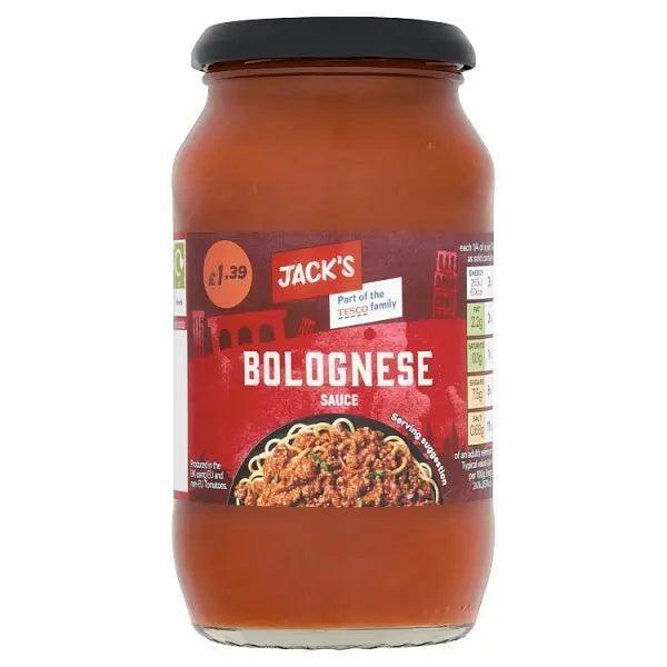 Jack's Bolognese Sauce 440g a Tomato Sauce (Case of 6) - Honesty Sales U.K