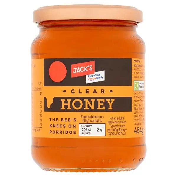 Jack's Clear Honey 454g (Case of 6) - Honesty Sales