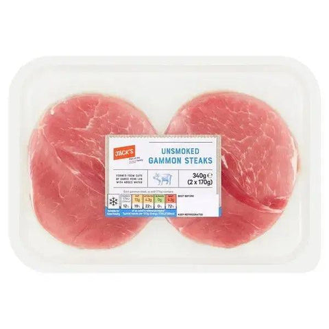 Jack's Unsmoked Gammon Steaks 340g - Honesty Sales U.K