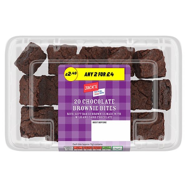 Jack's 20 Chocolate Brownie Bites (4 x 220g) - Honesty Sales