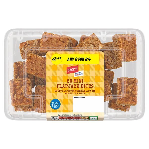 Jack's 20 Mini Flapjack Bites (4 x 280g) - Honesty Sales