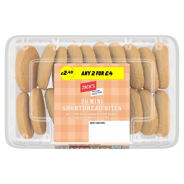 Jack's 20 Mini Shortbread Bites (4 x 240g) - Honesty Sales