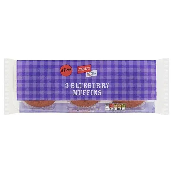Jack's 3 Blueberry Muffins 275g (Case of 6) - Honesty Sales