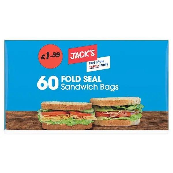 Jacks 60 Fold Seal Sandwich Bags - 60pk - Honesty Sales